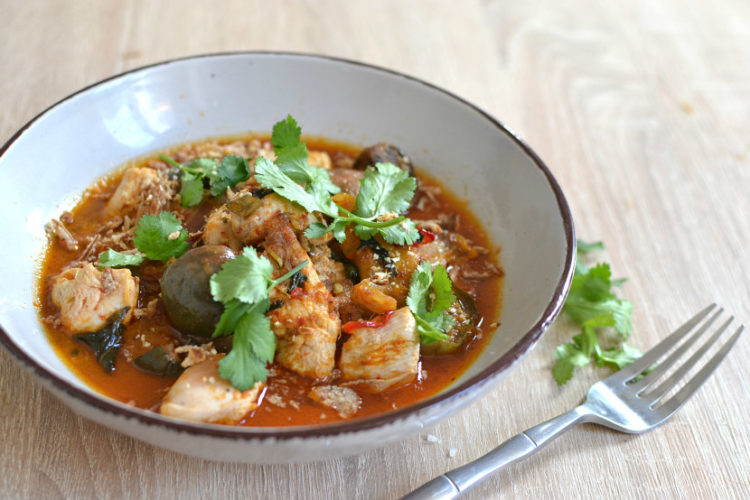 Poulet Au Curry Rouge Thaï Au Lait De Coco : La Recette